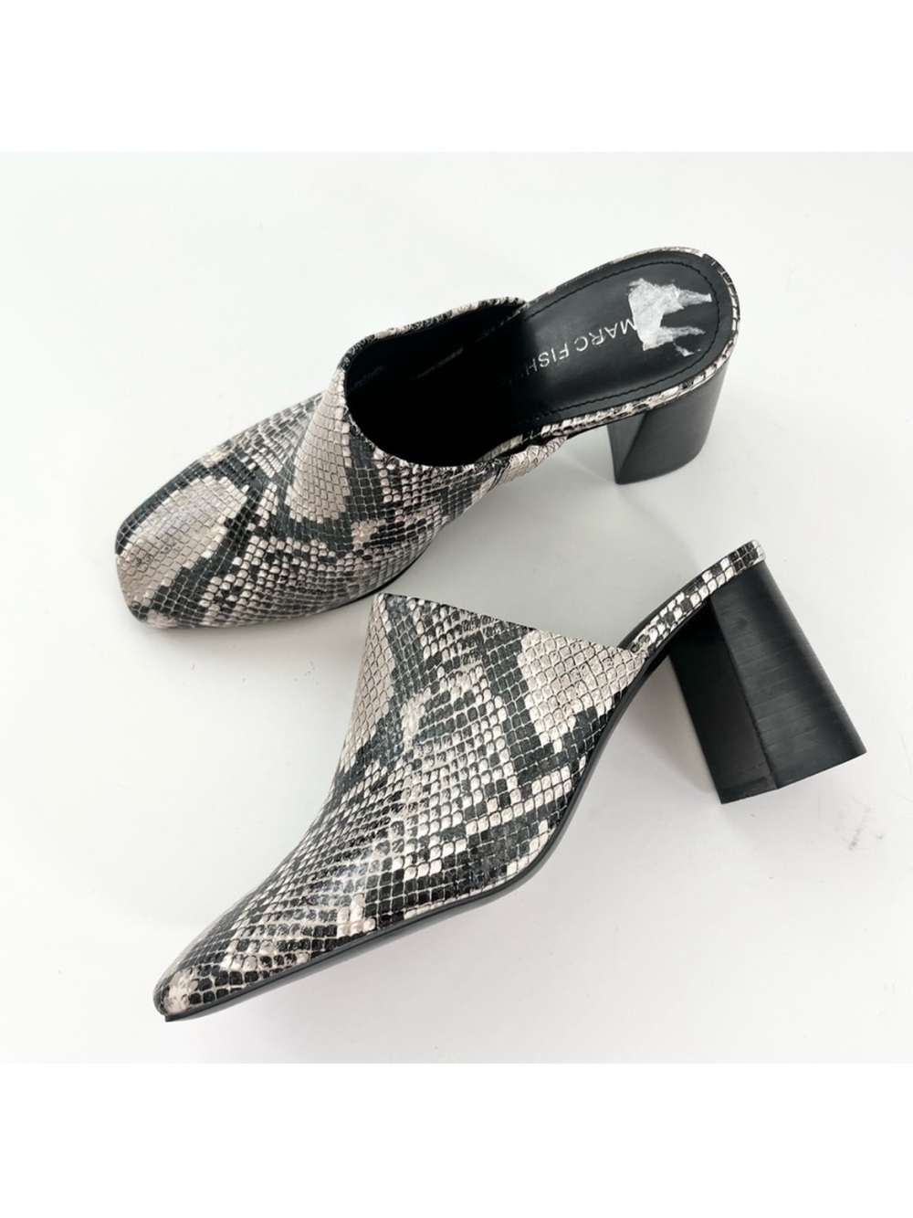 Marc Fisher Snakeskin Mule Heels